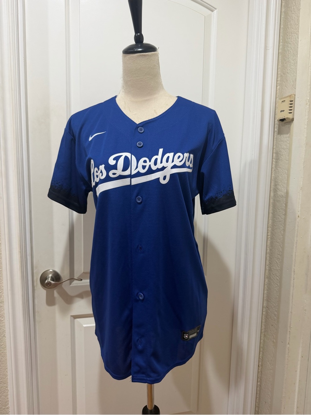 New Nike Men's Los Dodgers Royal Blue Button Baseball Jersey Urias Youth XL